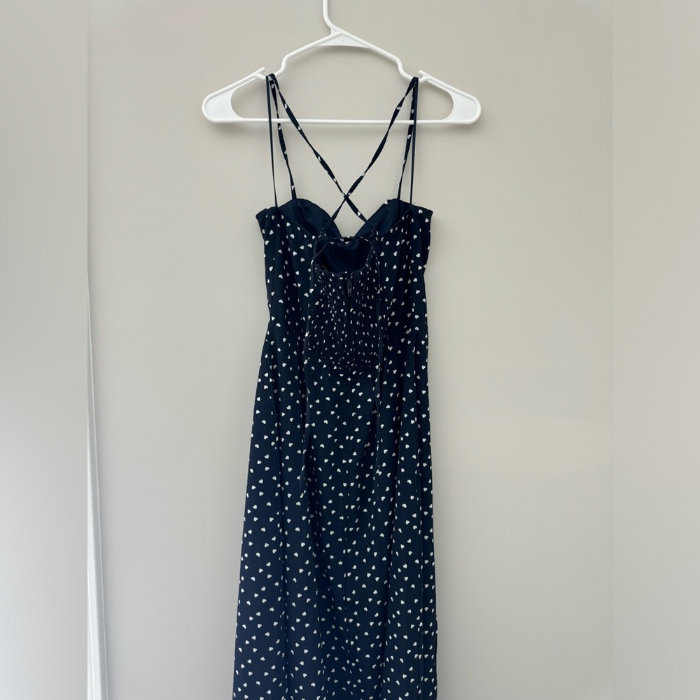 Francesca's Collections Navy and White Midi Dress - Picture 3 of 12